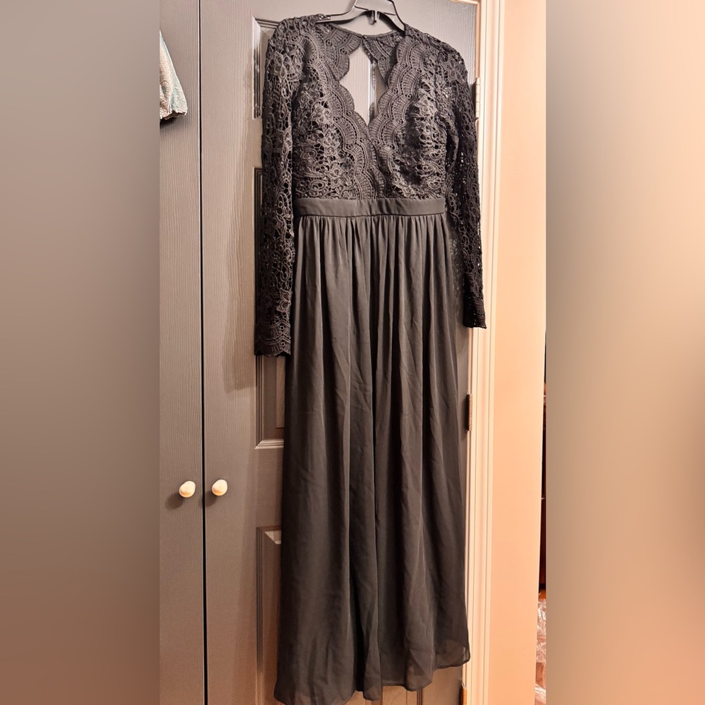 Elegant Black Lace Long Sleeve Dress